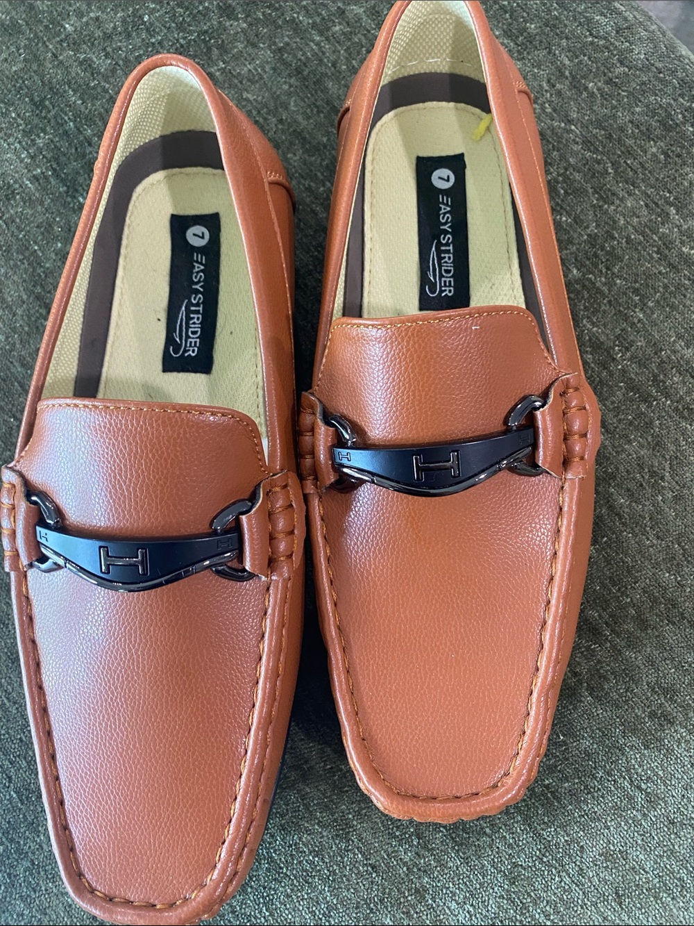 easy street Tan Slip-On Bit Loafers for Men